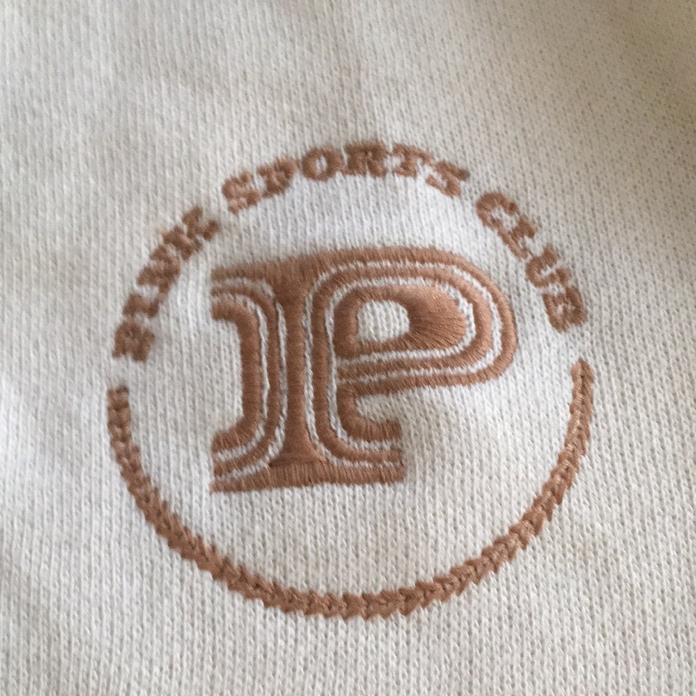 Victoria Secret Pink nwt Cream Zip-Front Bomber Jacket with Tan Contrast Trim - Picture 4 of 7
